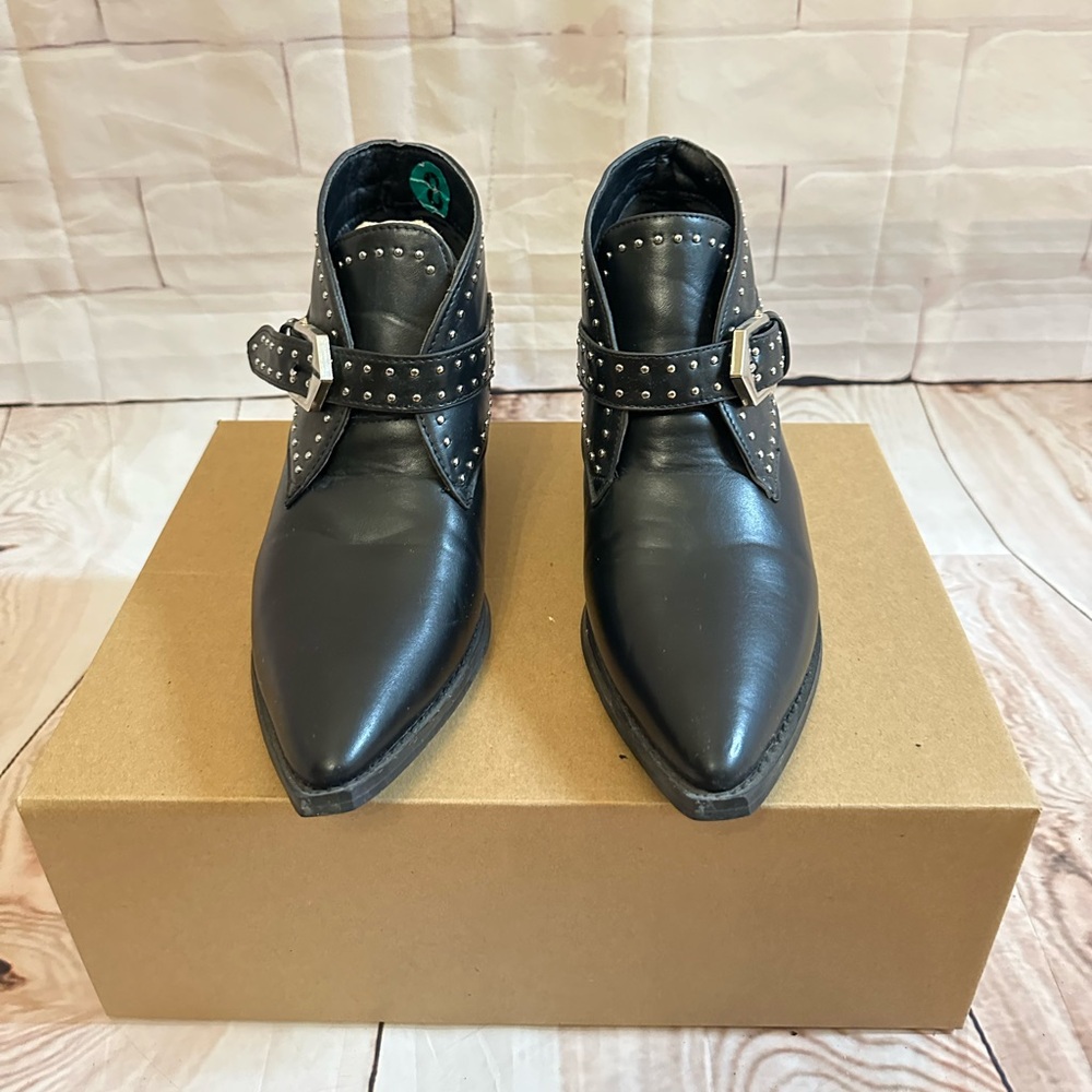 Studded Black Ankle Boots for Women